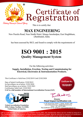 ISO 9001 Certificate